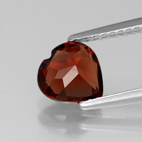 Granate almandino rojo natural de 1,37 ct, forma de corazón, VVS