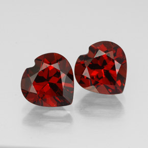 Gemas de granate almandino rojo natural de  ct, forma de corazón, VVS-VS