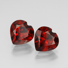 Gemas de granate almandino rojo natural de  ct, forma de corazón, VVS-VS