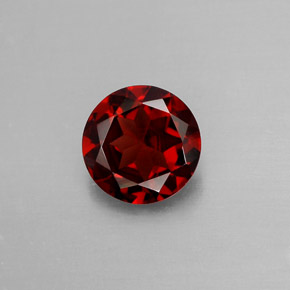 granate almandino Rojo oscuro natural de 1.24 ct, Corte Redondo, VVS-VS