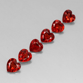 Gemas de granate almandino rojo natural de  ct, forma de corazón, VVS-VS