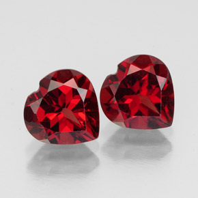 Gemas de granate almandino rojo natural de  ct, forma de corazón, VS