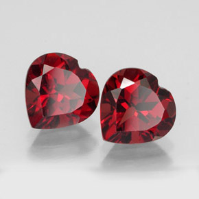 Gemas de granate almandino rojo natural de  ct, forma de corazón, VS