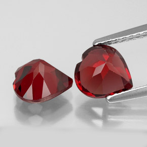 Gemas de granate almandino rojo natural de  ct, forma de corazón, VS