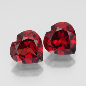 Gemas de granate almandino rojo natural de  ct, forma de corazón, VVS-VS