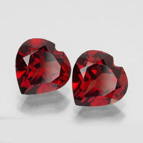 Gemas de granate almandino rojo natural de  ct, forma de corazón, VVS-VS