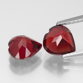 Gemas de granate almandino rojo natural de  ct, forma de corazón, VVS-VS
