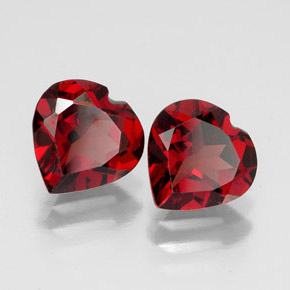 Gemas de granate almandino rojo natural de  ct, forma de corazón, VVS-VS