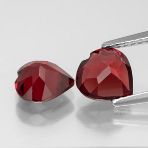 Gemas de granate almandino rojo natural de  ct, forma de corazón, VVS-VS