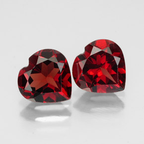 Gemas de granate almandino rojo natural de  ct, forma de corazón, VVS-VS