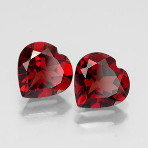 Gemas de granate almandino rojo natural de  ct, forma de corazón, VVS-VS