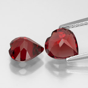 Gemas de granate almandino rojo natural de  ct, forma de corazón, VVS-VS