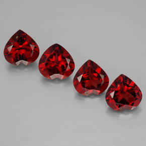 Gemas de granate almandino rojo natural de  ct, forma de corazón, VVS-VS