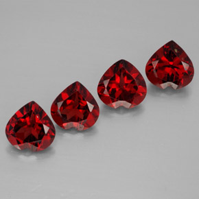 Gemas de granate almandino rojo natural de  ct, forma de corazón, VVS-VS