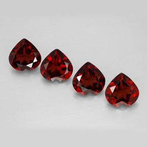 Gemas de granate almandino rojo natural de  ct, forma de corazón, VVS-VS