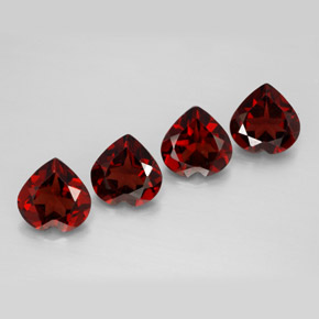 Gemas de granate almandino rojo natural de  ct, forma de corazón, VVS-VS