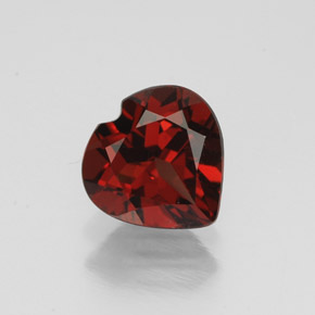 Granate almandino rojo intenso natural de 1,53 ct, forma de corazón, VVS