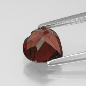 Granate almandino rojo intenso natural de 1,53 ct, forma de corazón, VVS