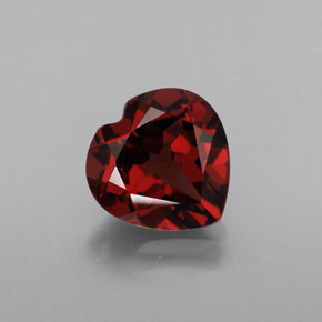 Granate almandino rojo natural de 1,50 ct, forma de corazón, VVS