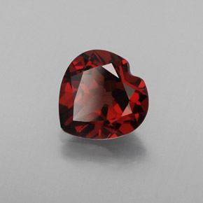 Granate almandino rojo natural de 1,50 ct, forma de corazón, VVS