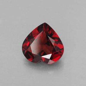 Granate almandino rojo natural de 1,32 ct, forma de corazón, VVS