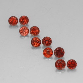 Gemas de granate almandino Roja natural de  ct, Corte Redondo, VVS-VS