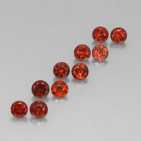 Gemas de granate almandino Roja natural de  ct, Corte Redondo, VVS-VS