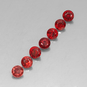 Gemas de granate almandino rojo natural de  ct, corte redondo, VVS-VS