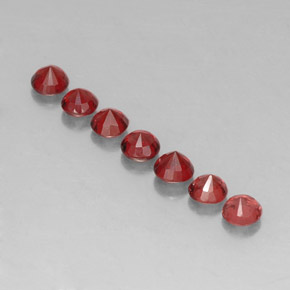 Gemas de granate almandino rojo natural de  ct, corte redondo, VVS-VS