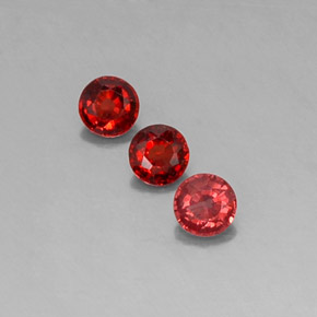 Gemas de granate almandino Roja natural de  ct, Corte Redondo, VVS-VS