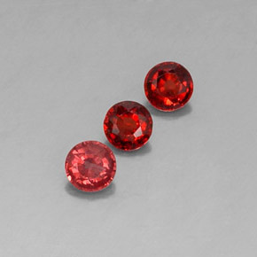 Gemas de granate almandino Roja natural de  ct, Corte Redondo, VVS-VS
