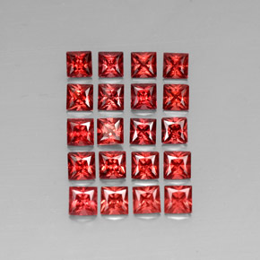 Gemas de granate almandino rojo natural de  ct, cuadrado, VVS-VS
