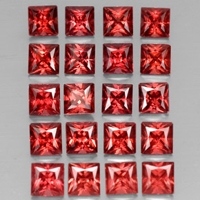 Gemas de granate almandino rojo natural de  ct, cuadrado, VVS-VS