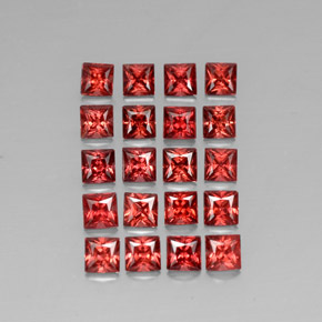 Gemas de granate almandino rojo natural de  ct, cuadrado, VVS-VS