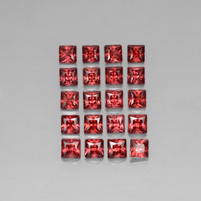 Gemas de granate almandino Roja natural de  ct, Cuadrado, VVS-VS