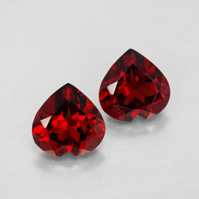 Gemas de granate almandino rojo natural de  ct, forma de corazón, VVS-VS