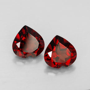 Gemas de granate almandino rojo natural de  ct, forma de corazón, VVS-VS