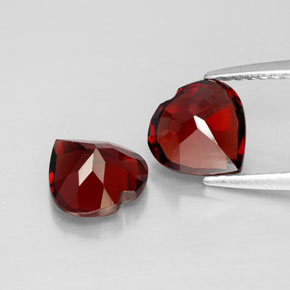 Gemas de granate almandino rojo natural de  ct, forma de corazón, VVS-VS