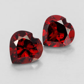 Gemas de granate almandino rojo natural de  ct, forma de corazón, VVS-VS