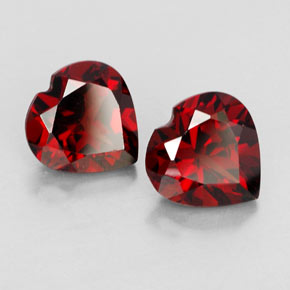 Gemas de granate almandino rojo natural de  ct, forma de corazón, VVS-VS