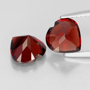 Gemas de granate almandino rojo natural de  ct, forma de corazón, VVS-VS