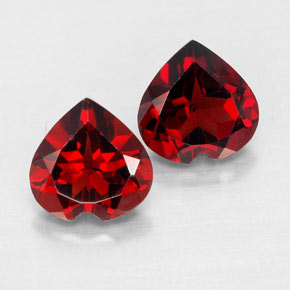 Gemas de granate almandino rojo natural de  ct, forma de corazón, VVS-VS