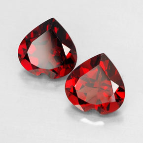 Gemas de granate almandino rojo natural de  ct, forma de corazón, VVS-VS