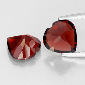 Gemas de granate almandino rojo natural de  ct, forma de corazón, VVS-VS