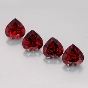 Gemas de granate almandino rojo natural de  ct, forma de corazón, VVS-VS