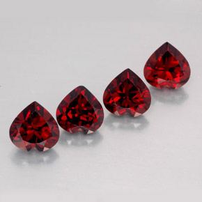 Gemas de granate almandino rojo natural de  ct, forma de corazón, VVS-VS