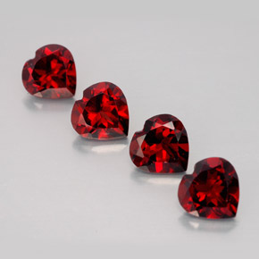 Gemas de granate almandino rojo natural de  ct, forma de corazón, VVS-VS