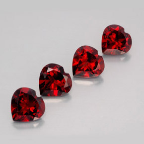 Gemas de granate almandino rojo natural de  ct, forma de corazón, VVS-VS