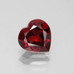 Granate almandino rojo natural de 1,44 ct, forma de corazón, VVS