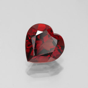 Granate almandino rojo natural de 1,44 ct, forma de corazón, VVS